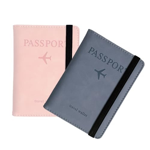 PortaPasaportes 2 Packs Funda para Hombres y Mujeres